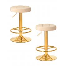  Набор 2 шт Табурет барный DOBRIN BRUNO GOLD, бежевый велюр (MJ9-10), фото 1 