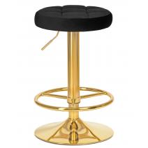  Табурет барный DOBRIN BRUNO GOLD, черный велюр (MJ9-101), фото 1 