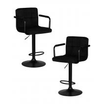  Набор 2 шт Стул барный DOBRIN KRUGER ARM BLACK, черный вельвет (LAR-E2041-52), фото 1 