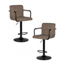  Набор 2 шт Стул барный DOBRIN KRUGER ARM BLACK, какао вельвет (LAR-E2041-05), фото 1 