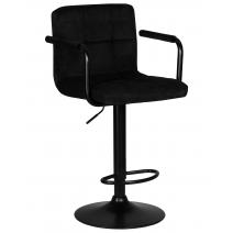  Стул барный DOBRIN KRUGER ARM BLACK, черный вельвет (LAR-E2041-52), фото 1 