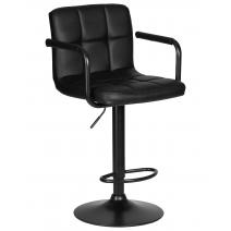  Стул барный DOBRIN KRUGER ARM BLACK, черный, фото 1 