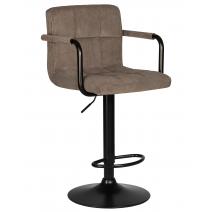  Стул барный DOBRIN KRUGER ARM BLACK, какао вельвет (LAR-E2041-05), фото 1 