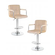  Набор 2 шт Стул барный DOBRIN KRUGER ARM, бежевый велюр (MJ9-10), фото 1 
