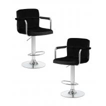  Набор 2 шт Стул барный DOBRIN KRUGER ARM, черный велюр (MJ9-101), фото 1 