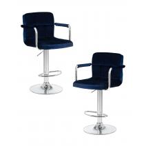  Набор 2 шт Стул барный DOBRIN KRUGER ARM, синий велюр (MJ9-117), фото 1 