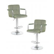  Набор 2 шт Стул барный DOBRIN KRUGER ARM, мятный велюр (MJ9-87), фото 1 