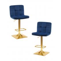  Набор 2 шт Стул барный DOBRIN GOLDIE, синий велюр (MJ9-117), фото 1 