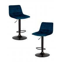  Набор 2 шт Стул барный DOBRIN TAILOR BLACK, синий велюр (MJ9-117), фото 1 