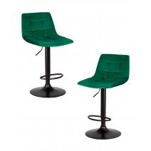  Набор 2 шт Стул барный DOBRIN TAILOR BLACK, зеленый велюр (MJ9-88), фото 1 