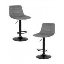  Набор 2 шт Стул барный DOBRIN TAILOR BLACK, серый велюр (MJ9-75), фото 1 
