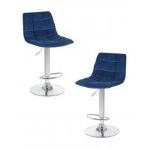  Набор 2 шт Стул барный DOBRIN TAILOR, синий велюр (MJ9-117), фото 1 