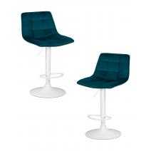  Набор 2 шт Стул барный DOBRIN TAILOR WHITE, морской волны велюр (MJ9-99), фото 1 