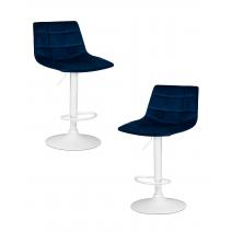  Набор 2 шт Стул барный DOBRIN TAILOR WHITE, синий велюр (MJ9-117), фото 1 