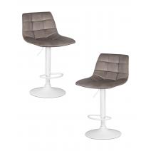  Набор 2 шт Стул барный DOBRIN TAILOR WHITE, серый велюр (MJ9-75), фото 1 