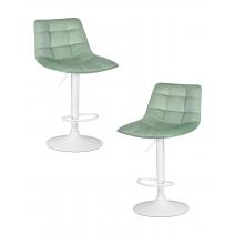  Набор 2 шт Стул барный DOBRIN TAILOR WHITE, пудрово-мятный велюр (MJ9-87), фото 1 