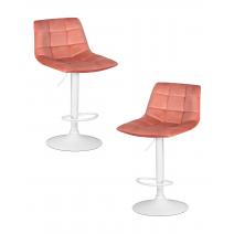  Набор 2 шт Стул барный DOBRIN TAILOR WHITE, пудрово-розовый велюр (MJ9-32), фото 1 