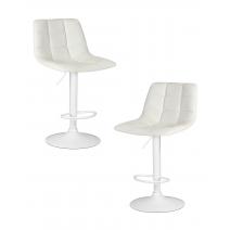  Набор 2 шт Стул барный DOBRIN TAILOR WHITE, белый PU, фото 1 