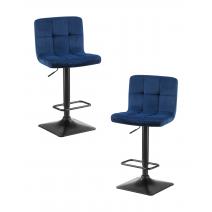  Набор 2 шт Стул барный DOBRIN DOMINIC, синий велюр (MJ9-117), фото 1 