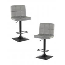  Набор 2 шт Стул барный DOBRIN DOMINIC, серый велюр (MJ9-75), фото 1 