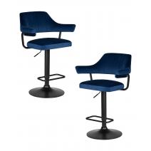  Набор 2 шт Стул барный DOBRIN CHARLY BLACK, синий велюр (MJ9-117), фото 1 