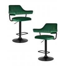  Набор 2 шт Стул барный DOBRIN CHARLY BLACK, зеленый велюр (MJ9-88), фото 1 