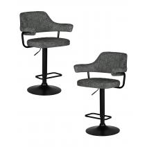  Набор 2 шт Стул барный DOBRIN CHARLY BLACK, серый твид (LEO11), фото 1 