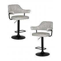  Набор 2 шт Стул барный DOBRIN CHARLY BLACK, светло-серый твид (LEO04), фото 1 