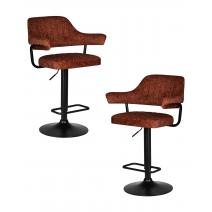  Набор 2 шт Стул барный DOBRIN CHARLY BLACK, терракотовый твид (LEO56), фото 1 