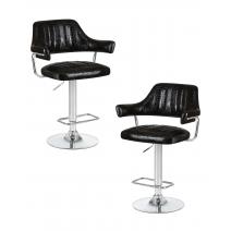  Набор 2 шт Стул барный DOBRIN CHARLY, чёрный крокодил, фото 1 