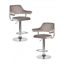  Набор 2 шт Стул барный DOBRIN CHARLY, серый велюр (MJ9-75), фото 1 