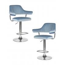  Набор 2 шт Стул барный DOBRIN CHARLY, пудрово-голубой велюр (MJ9-74), фото 1 