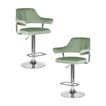  Набор 2 шт Стул барный DOBRIN CHARLY, пудрово-мятный велюр (MJ9-87), фото 1 