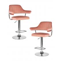  Набор 2 шт Стул барный DOBRIN CHARLY, пудрово-розовый велюр (MJ9-32), фото 1 