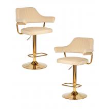  Набор 2 шт Стул барный DOBRIN CHARLY GOLD, бежевый велюр (MJ9-10), фото 1 