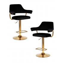  Набор 2 шт Стул барный DOBRIN CHARLY GOLD, черный велюр (MJ9-101), фото 1 