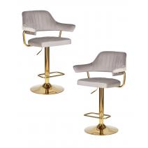  Набор 2 шт Стул барный DOBRIN CHARLY GOLD, серый велюр (MJ9-75), фото 1 
