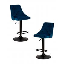  Набор 2 шт Стул барный DOBRIN JOSEPH BLACK, синий велюр (MJ9-117), фото 1 