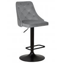  Стул барный DOBRIN JOSEPH BLACK, серый велюр (MJ9-75), фото 1 