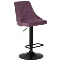  Стул барный DOBRIN JOSEPH BLACK, пудрово-сиреневый велюр (MJ9-52), фото 1 