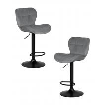  Набор 2 шт Стул барный DOBRIN BARNY BLACK, серый велюр (MJ9-75), фото 1 