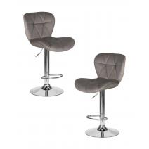  Набор 2 шт Стул барный DOBRIN BARNY, серый велюр (MJ9-75), фото 1 
