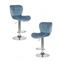  Набор 2 шт Стул барный DOBRIN BARNY, пудрово-голубой велюр (MJ9-74), фото 1 