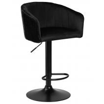  Стул барный DOBRIN DARCY BLACK SHINY, черный велюр с черно-золотыми пайетками, фото 1 