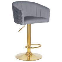  Стул барный DOBRIN DARCY GOLD, серый велюр (1922-19), фото 1 