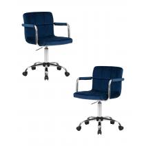  Набор 2 шт Офисное кресло для персонала DOBRIN TERRY, синий велюр (MJ9-117), фото 1 