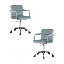  Набор 2 шт Офисное кресло для персонала DOBRIN TERRY, пудрово-голубой велюр (MJ9-74), фото 1 