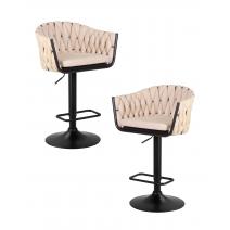  Набор 2 шт Стул барный DOBRIN LEON, бежевая ткань (LAR 275-1), фото 1 