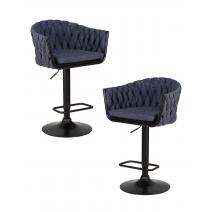  Набор 2 шт Стул барный DOBRIN LEON, синяя ткань (LAR-275-29), фото 1 