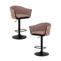  Набор 2 шт Стул барный DOBRIN LEON, коричневая ткань (LAR 275-3), фото 1 